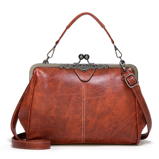 2024 Foreign Trade New Style Women's Bag Handbag Shoulder Bag Crossbody Bag Women's Bag Clip Bag British Vintage Big Bag