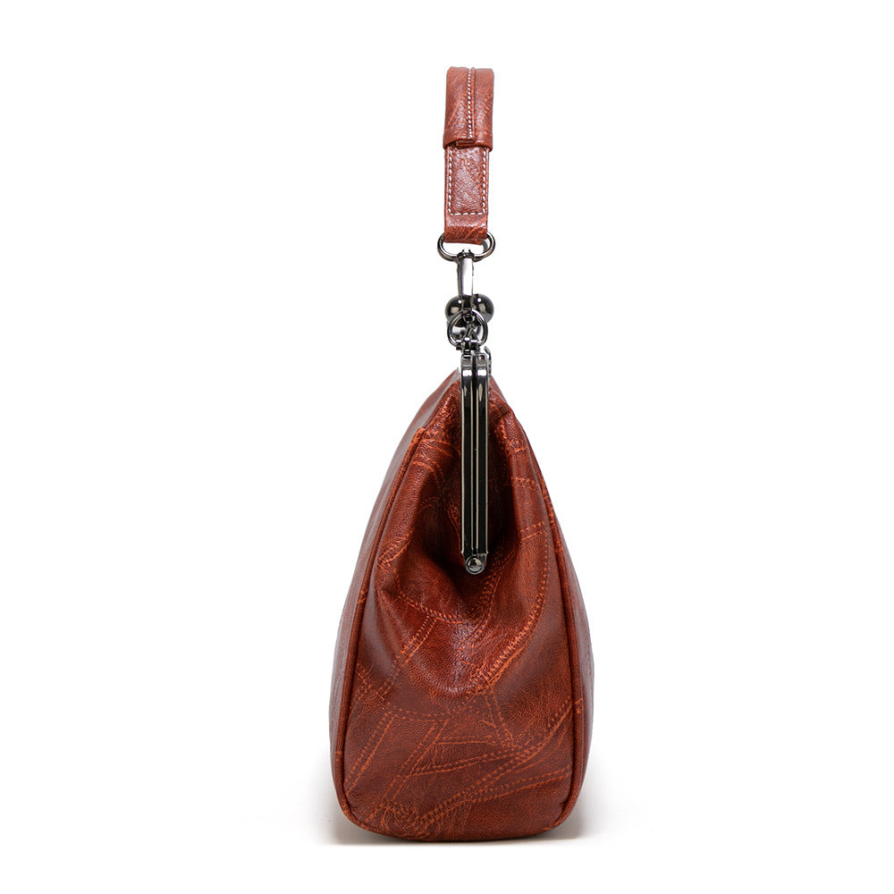 2024 Foreign Trade New Style Women's Bag Handbag Shoulder Bag Crossbody Bag Women's Bag Clip Bag British Vintage Big Bag