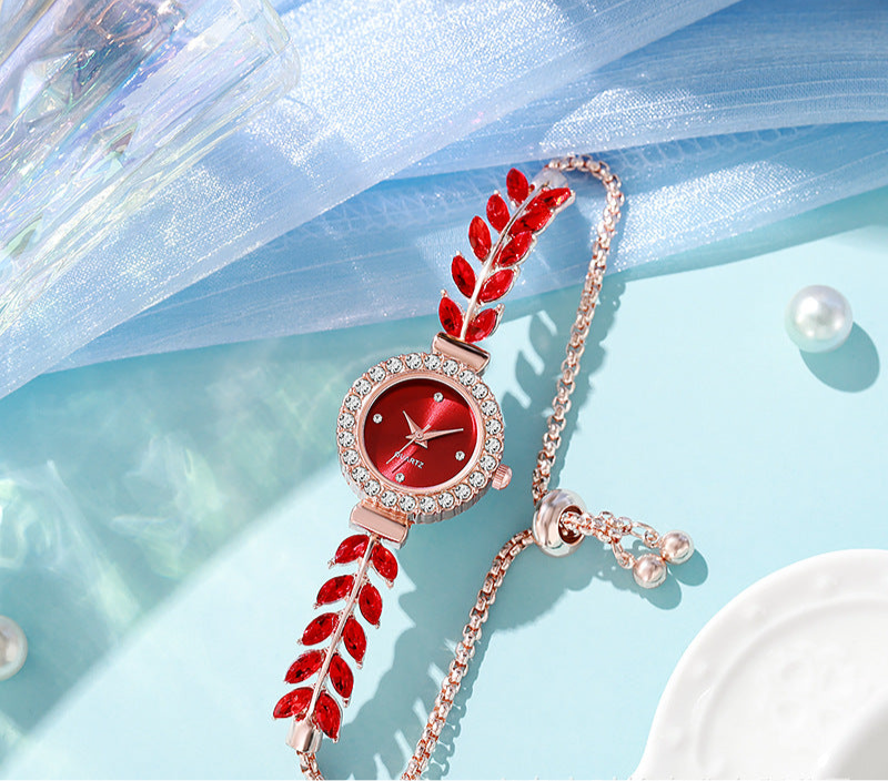 Quartz Watch Rhinestone Free Adjustment Jewelry