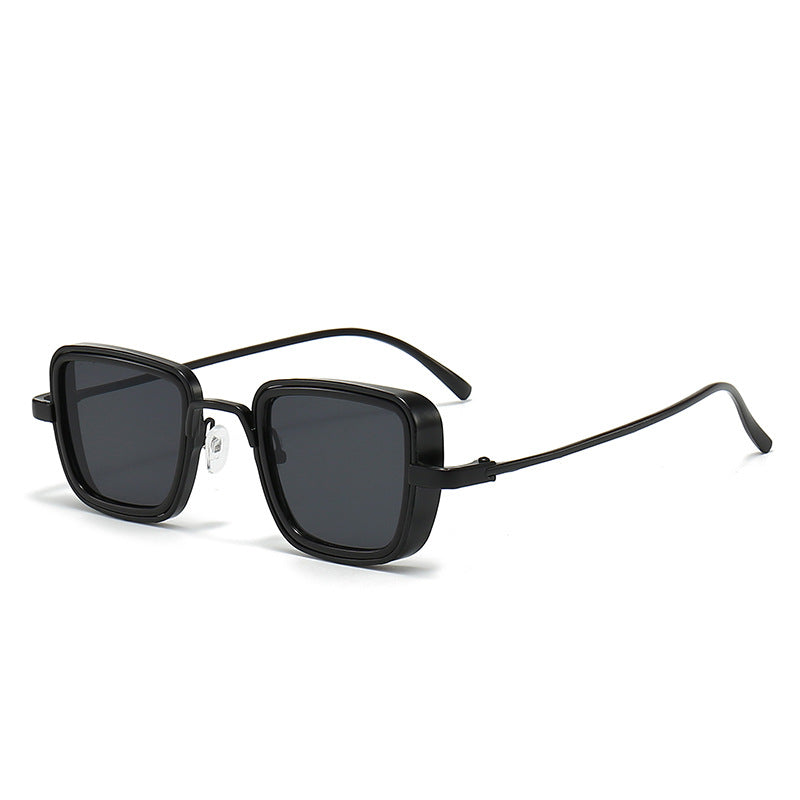 Cross-border New Indian Sunglasses Men's Retro Thick Edge Fashion Metal Box Trendy Sunglasses 58157