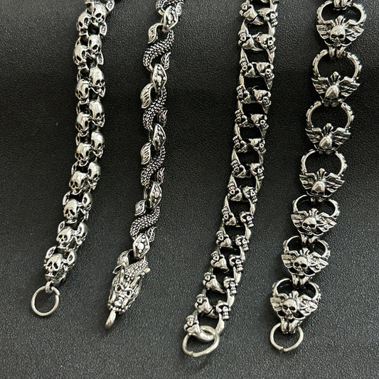 Hip-Hop Trendy Male Bracelet Retro Personality Aggressive Fashion All-Match Accessories Simple Spring And Summer Keel Bracelet Gift