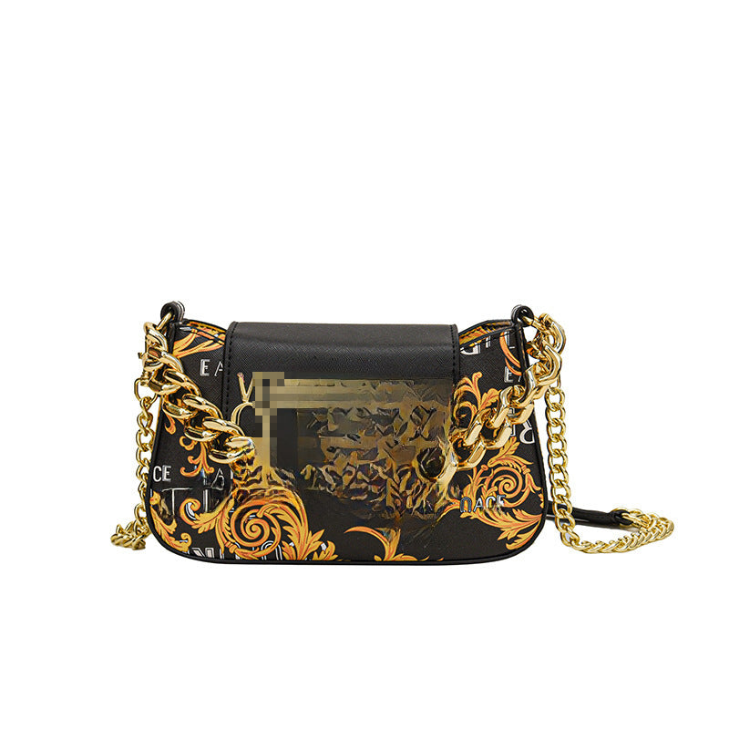 New Fashion Bag 2023 Fashion Printed Shoulder Crossbody Western Style Texture Small Square Bag Elegant All-match Portable Women's Bag