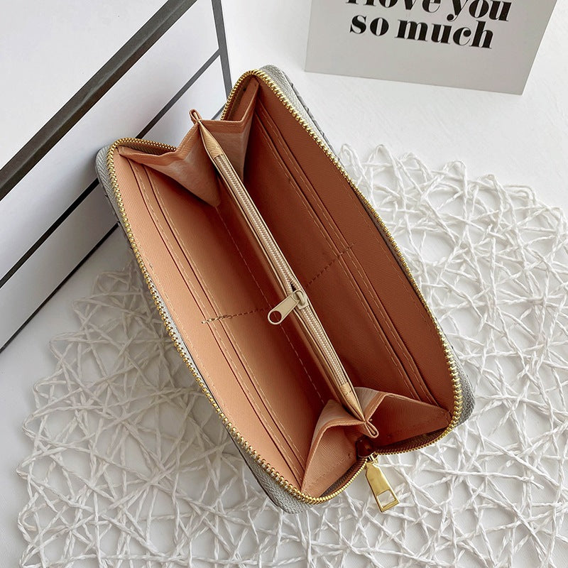European And American Style Fashion PU Leather Woven Wallet Coin Wallet New Fashionable Women's Wallet Mid-length Zipper Clutch