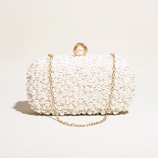 New Cross-border Pearl Evening Bag Crossbody Beige Wedding Bag Evening Dress Bag Wedding Bag Famous Gift Bag