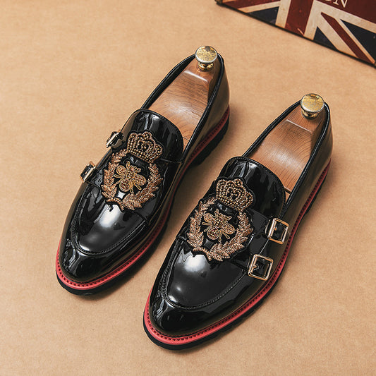 Cross-border Plus Size Summer Slip-on Leather Shoes Men's Korean-style Pointed-toe Loafers British-style Casual Lazy Hair Stylist Leather