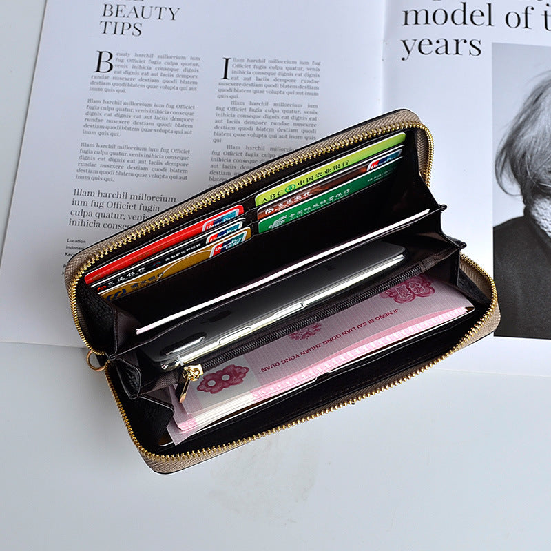 A Generation Of Women's Long Wallet Leather Large Capacity Wallet Multi-card Card Bag Hand Bag Cowhide Mobile Phone Bag
