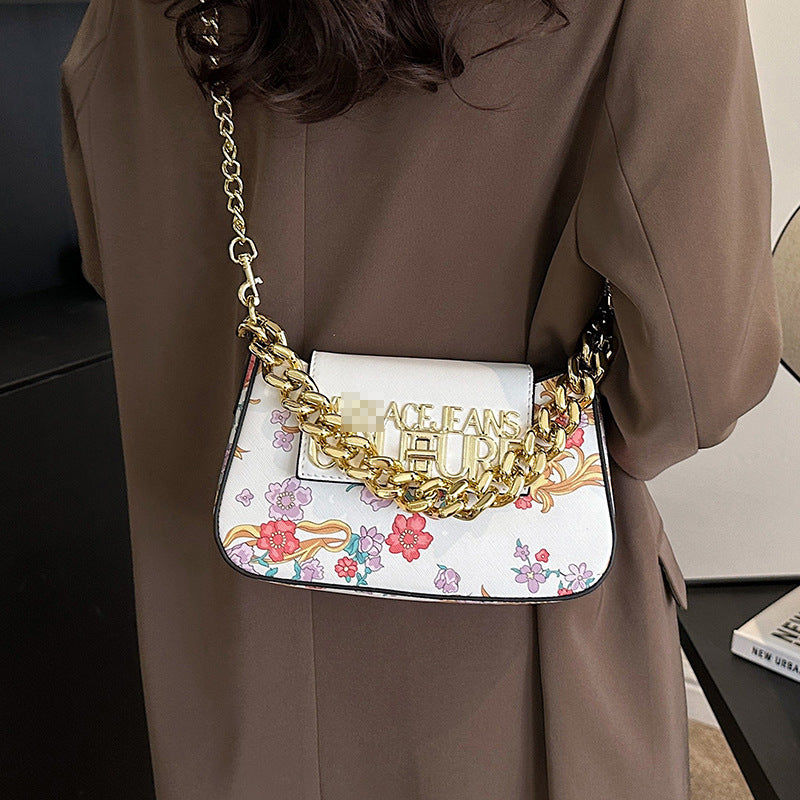 New Fashion Bag 2023 Fashion Printed Shoulder Crossbody Western Style Texture Small Square Bag Elegant All-match Portable Women's Bag