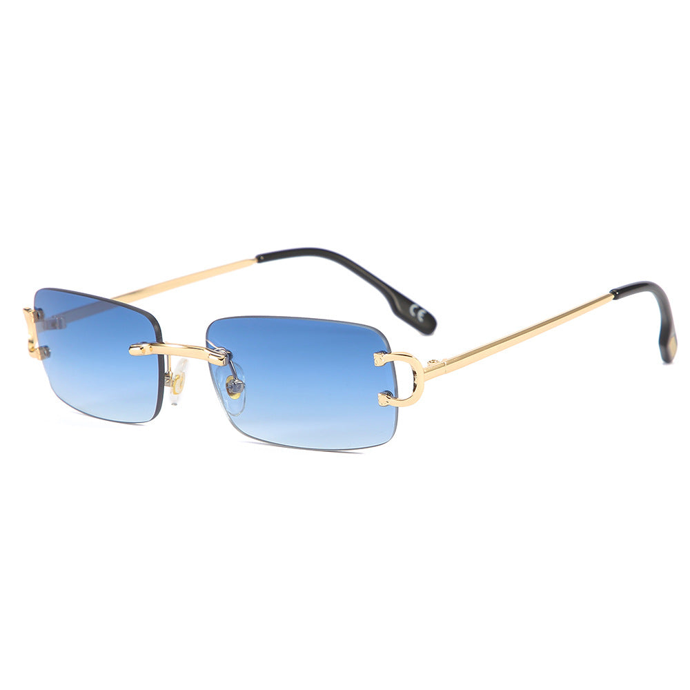 50708 Square Frameless Trimming Sunglasses Women's European And American Fashion INS Style Street Fashion Sunglasses Personalized Small Glasses