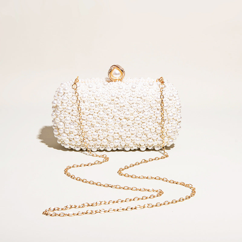 New Cross-border Pearl Evening Bag Crossbody Beige Wedding Bag Evening Dress Bag Wedding Bag Famous Gift Bag