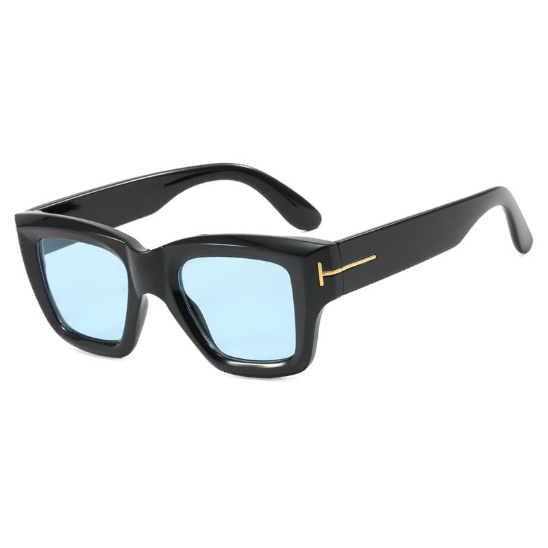 Square Small Frame Sunglasses T-Shaped European And American 2024 New Sunglasses Street Photoshoot Internet Celebrity Sunglasses Women Ins Internet Celebrity