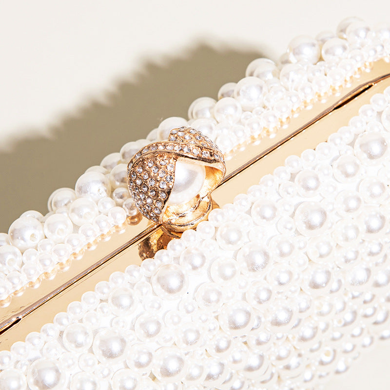 New Cross-border Pearl Evening Bag Crossbody Beige Wedding Bag Evening Dress Bag Wedding Bag Famous Gift Bag