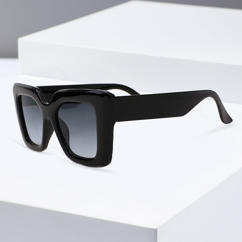 European And American Simple Large-frame Women's Sunglasses Ins Same Style All-match Jelly Color Fashion 2024 Sunglasses Street Shooting Cross-border