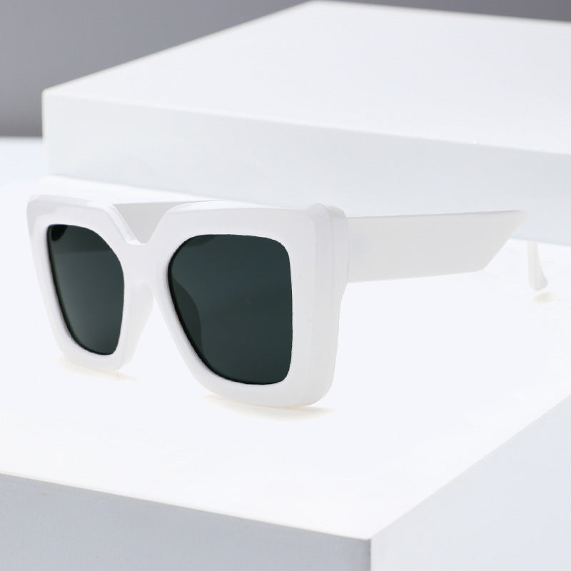 European And American Simple Large-frame Women's Sunglasses Ins Same Style All-match Jelly Color Fashion 2024 Sunglasses Street Shooting Cross-border