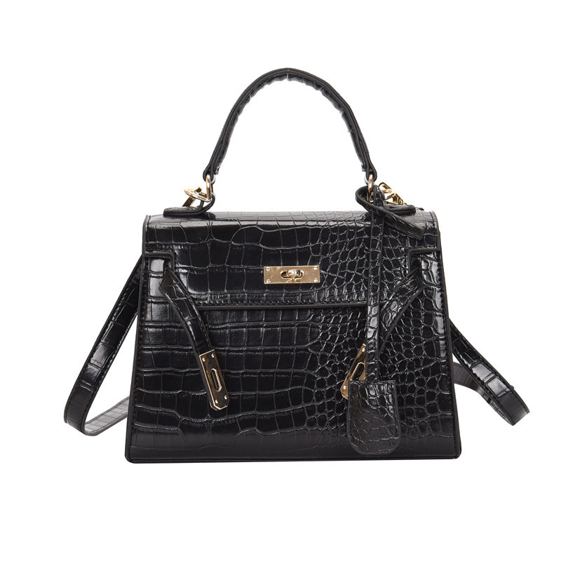 European And American Simple Bags Crocodile Pattern Women's Portable Kelly Bag 2023 New Fashion Western Style Shoulder Crossbody Bag