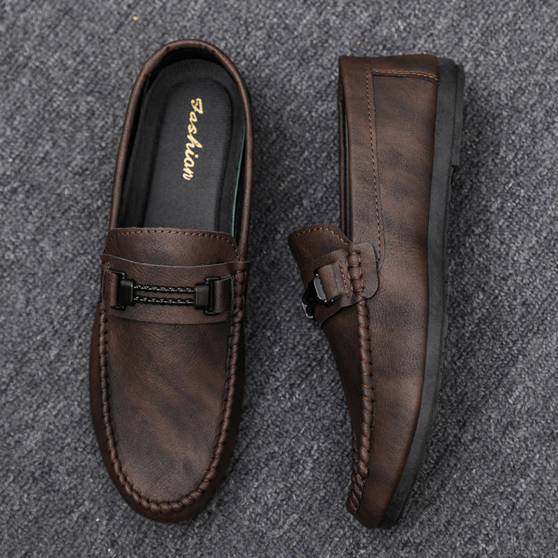 High-end Formal Dress Summer Soft Bottom Business Work Waterproof Lightweight Leather Men's Lefu Shoes Men's Thick Bottom Breathable