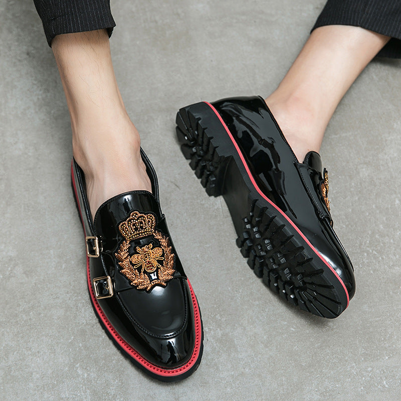 Cross-border Plus Size Summer Slip-on Leather Shoes Men's Korean-style Pointed-toe Loafers British-style Casual Lazy Hair Stylist Leather