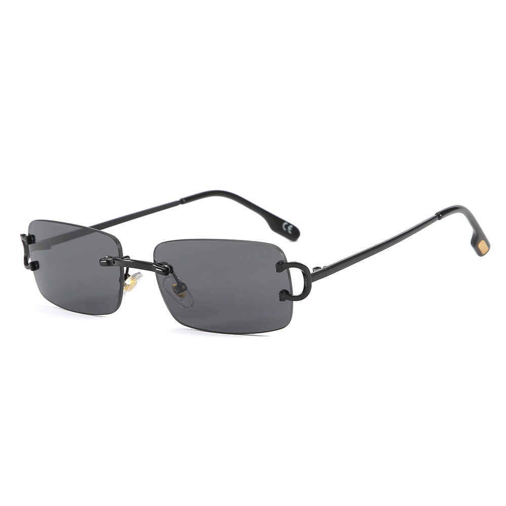 50708 Square Frameless Trimming Sunglasses Women's European And American Fashion INS Style Street Fashion Sunglasses Personalized Small Glasses
