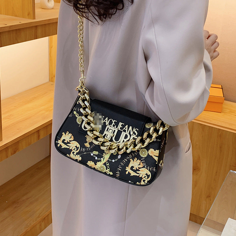 New Fashion Bag 2023 Fashion Printed Shoulder Crossbody Western Style Texture Small Square Bag Elegant All-match Portable Women's Bag