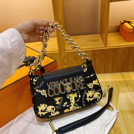 New Fashion Bag 2023 Fashion Printed Shoulder Crossbody Western Style Texture Small Square Bag Elegant All-match Portable Women's Bag
