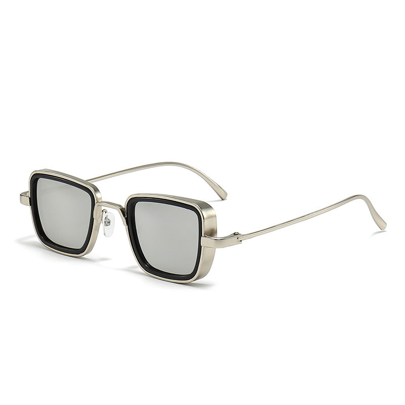 Cross-border New Indian Sunglasses Men's Retro Thick Edge Fashion Metal Box Trendy Sunglasses 58157