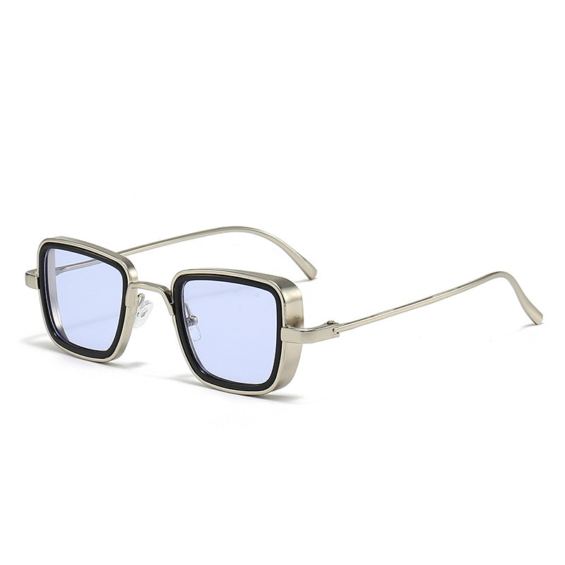 Cross-border New Indian Sunglasses Men's Retro Thick Edge Fashion Metal Box Trendy Sunglasses 58157