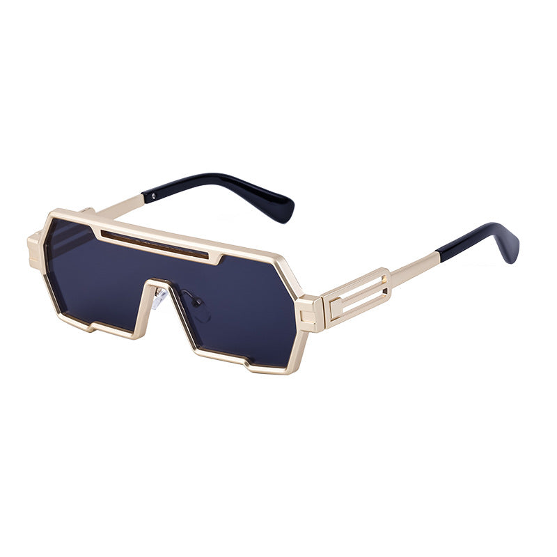 Retro Steampunk Sunglasses Men's Trendy One-piece Irregular Sunglasses Women's Cross-border Glasses Wholesale 2023 New