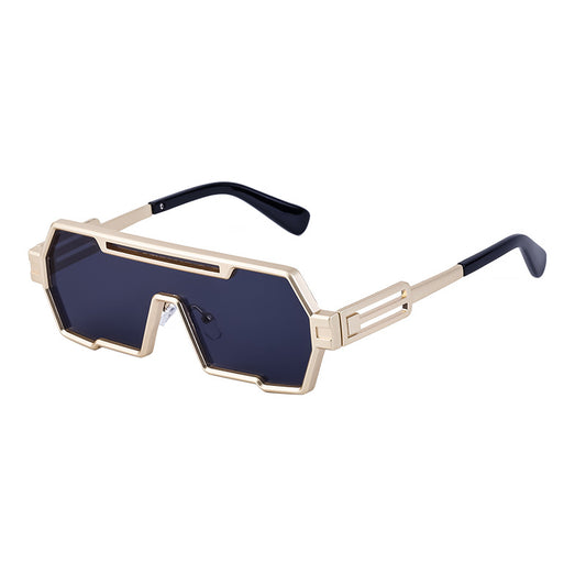 Retro Steampunk Sunglasses Men's Trendy One-piece Irregular Sunglasses Women's Cross-border Glasses Wholesale 2023 New