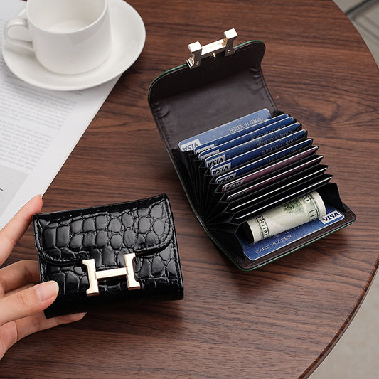 Card Bag Women's Hardware H Small Anti-degaussing Fashion Exquisite High-end Multi-card ID Bank Card Holder Card Holder