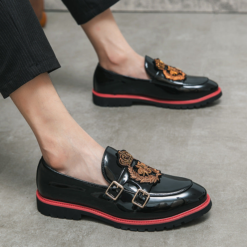 Cross-border Plus Size Summer Slip-on Leather Shoes Men's Korean-style Pointed-toe Loafers British-style Casual Lazy Hair Stylist Leather
