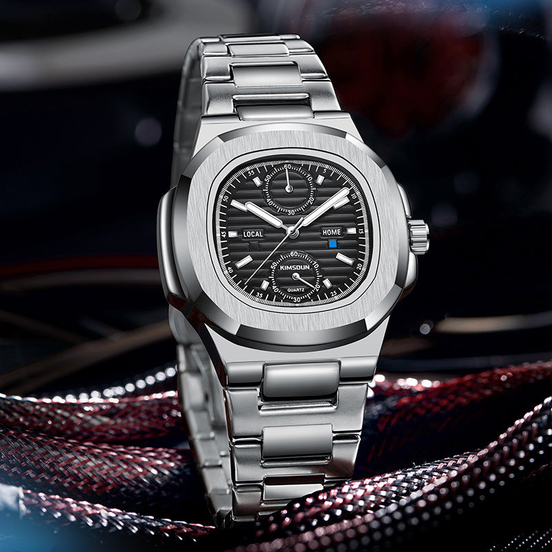 New Golden Seton Brand Nautilus Watch Cross-border Men's Watch Waterproof Multifunctional Quartz Watch Business Men's Watch