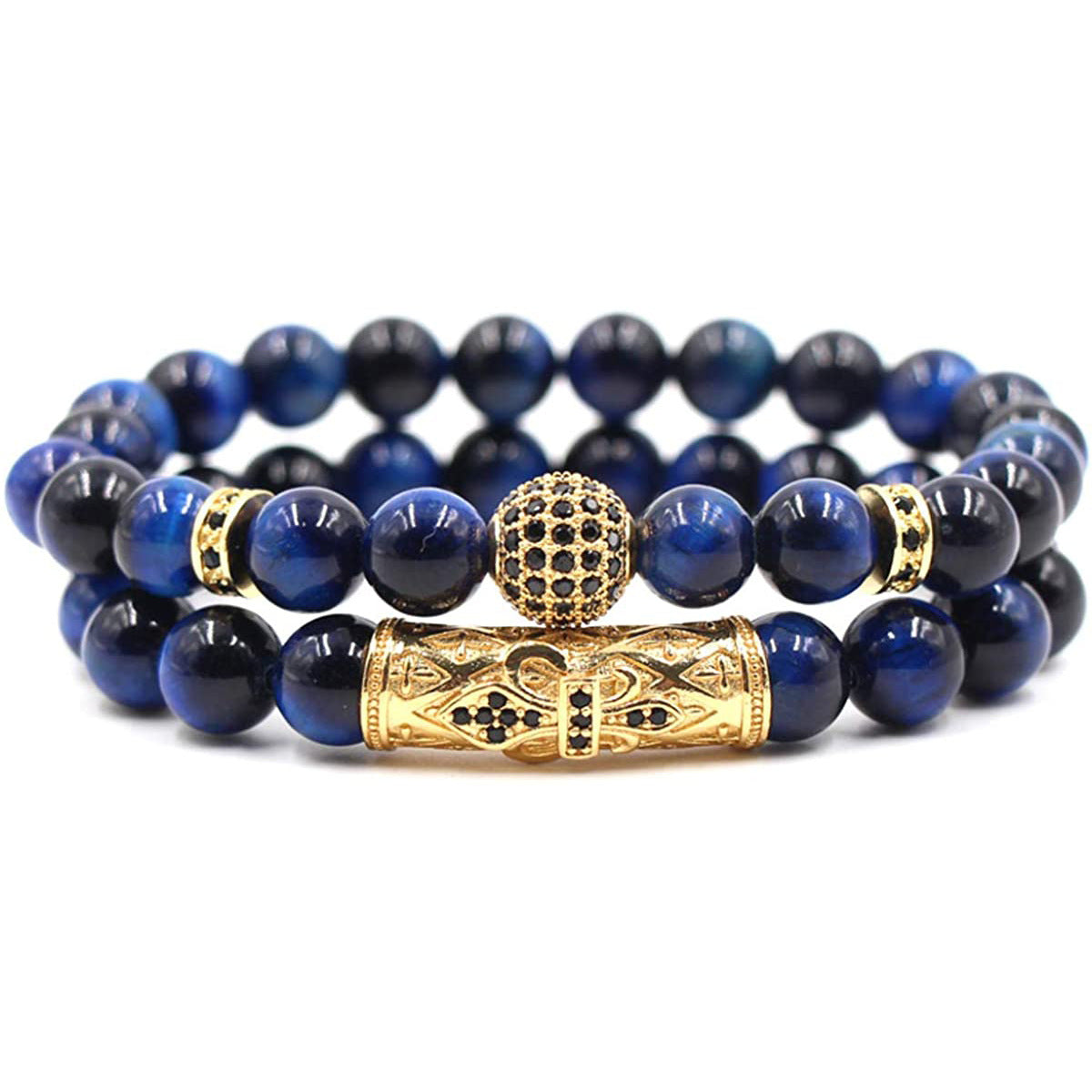 Cross-border Explosions Natural Stone Micro-inlaid Copper Bracelet Tiger Eye Zircon Bracelet Jewelry Factory Direct Sales