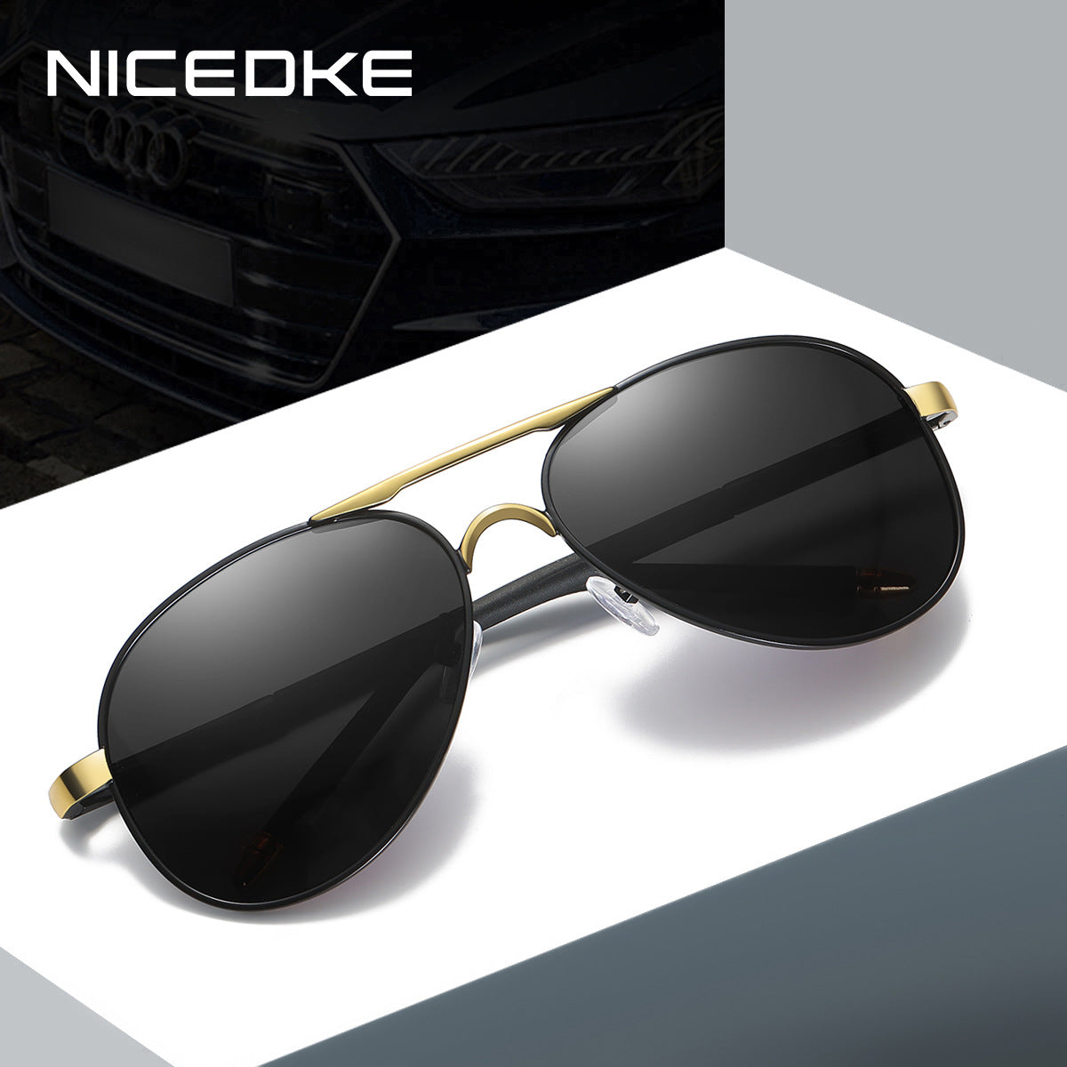 New Driving Frog Glasses Polarized Sunglasses Fashion Men's Sunglasses Metal Retro Sunglasses 8503