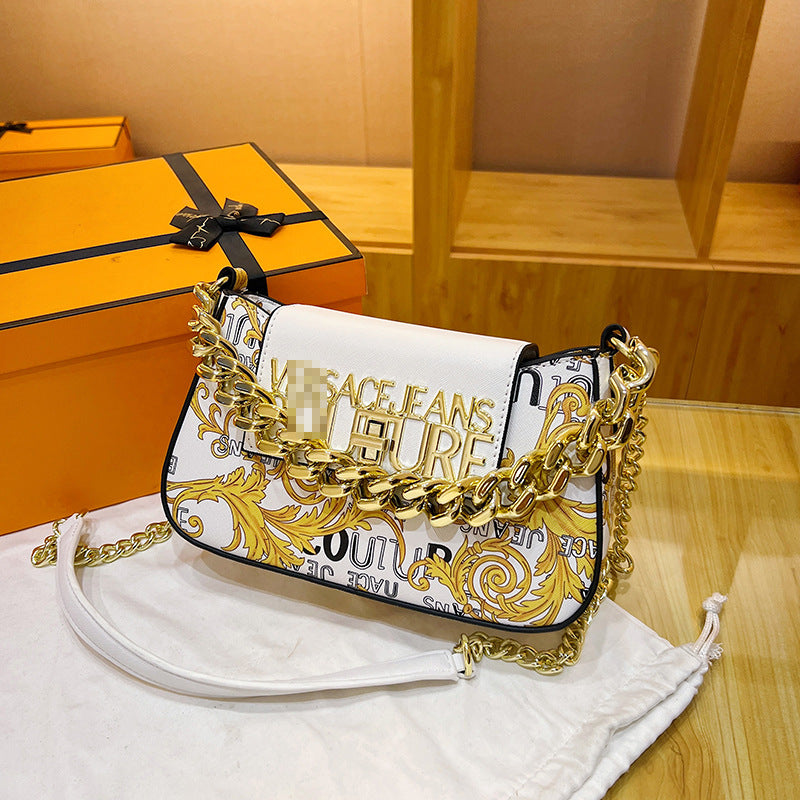 New Fashion Bag 2023 Fashion Printed Shoulder Crossbody Western Style Texture Small Square Bag Elegant All-match Portable Women's Bag