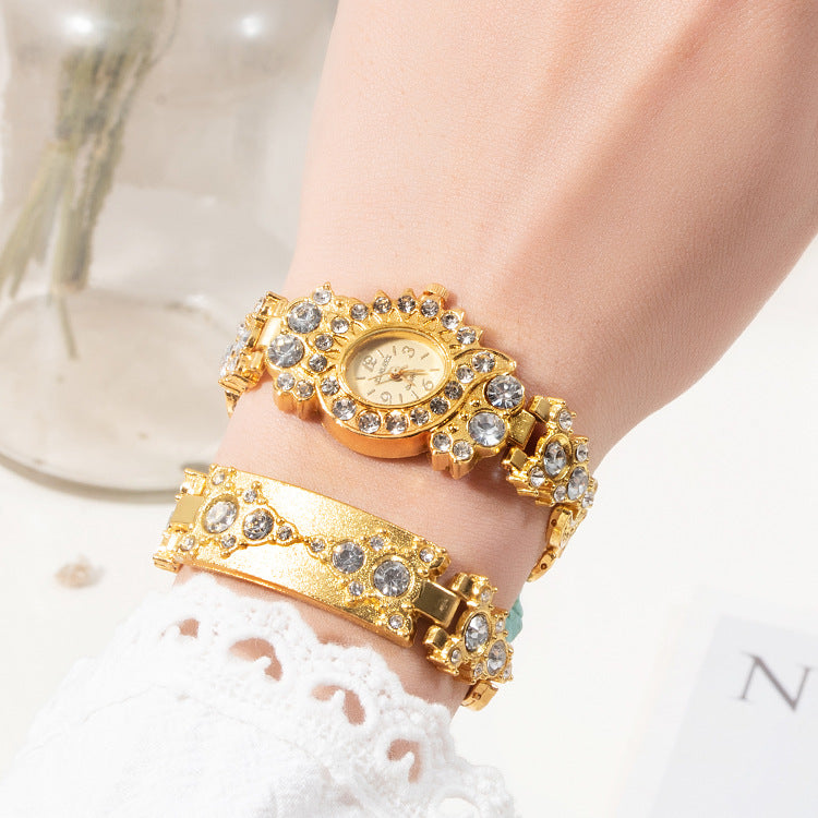 Cross-border Explosions Diamond Ladies Watch European And American Fashion Watch Bracelet Rhinestone Quartz Watch Manufacturers Wholesale