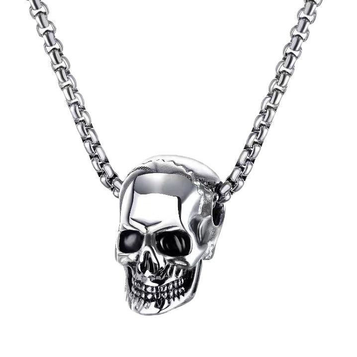 Cross-border Explosions Titanium Steel Anti-fading Oil Pressure Skull Head Accessories Hip-hop Punk Men's Pendant Manufacturers Accessories Wholesale