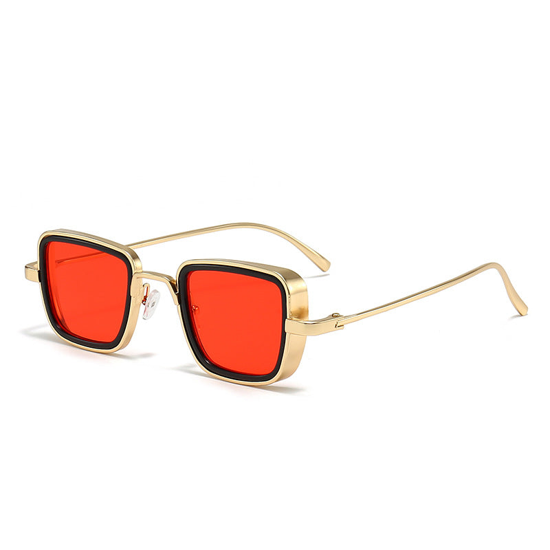Cross-border New Indian Sunglasses Men's Retro Thick Edge Fashion Metal Box Trendy Sunglasses 58157