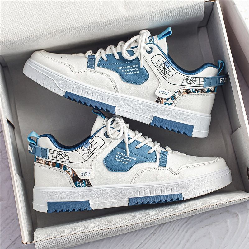 Autumn Men's Breathable Canvas Shoes Men's Korean-style Fashionable All-match White Shoes Thick-soled Sports Casual Sneakers Fashion Shoes