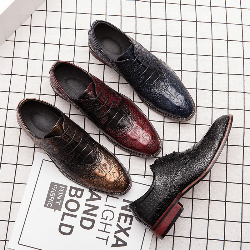 8691 Plus Size Crocodile Style Leather Shoes Slip-on Stylist Korean Style Men&#039;s Shoes British Casual Dress Business Shoes