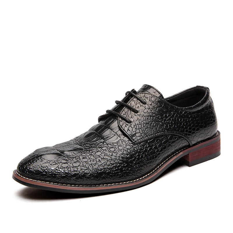 8691 Plus Size Crocodile Style Leather Shoes Slip-on Stylist Korean Style Men&#039;s Shoes British Casual Dress Business Shoes