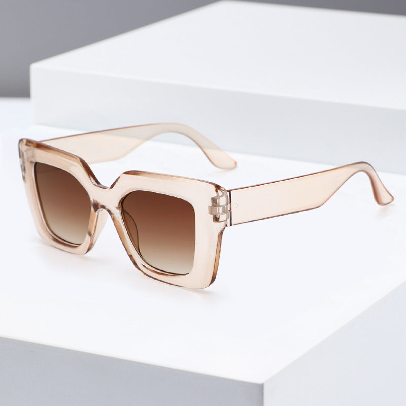 European And American Simple Large-frame Women&#039;s Sunglasses Ins Same Style All-match Jelly Color Fashion 2024 Sunglasses Street Shooting Cross-border
