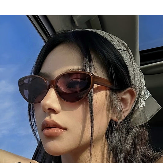 Cat&#039;s Eye Sunglasses Women&#039;s 2024 New Sunglasses High-level Anti-ultraviolet Fashion Small Frame Sunglasses Concave Shape