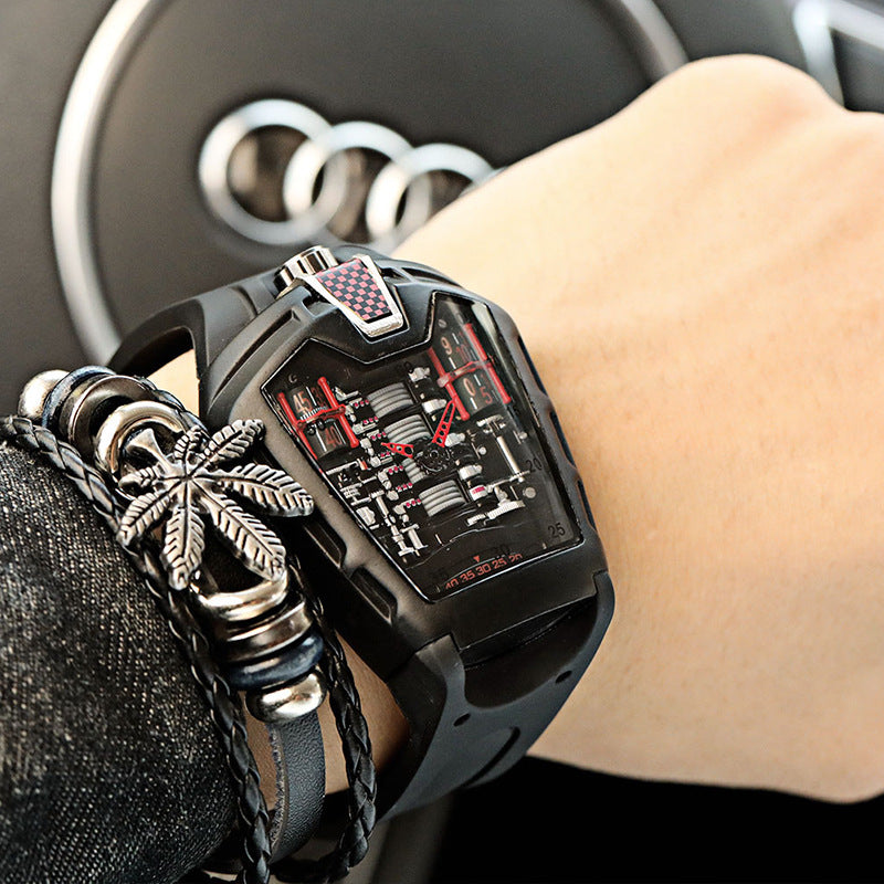 Cross-border Foreign Trade Explosions Golden Seton Brand Fashion Personalized Men&#039;s Watch Silicone Quartz Watch Wholesale Men&#039;s Sports Watch