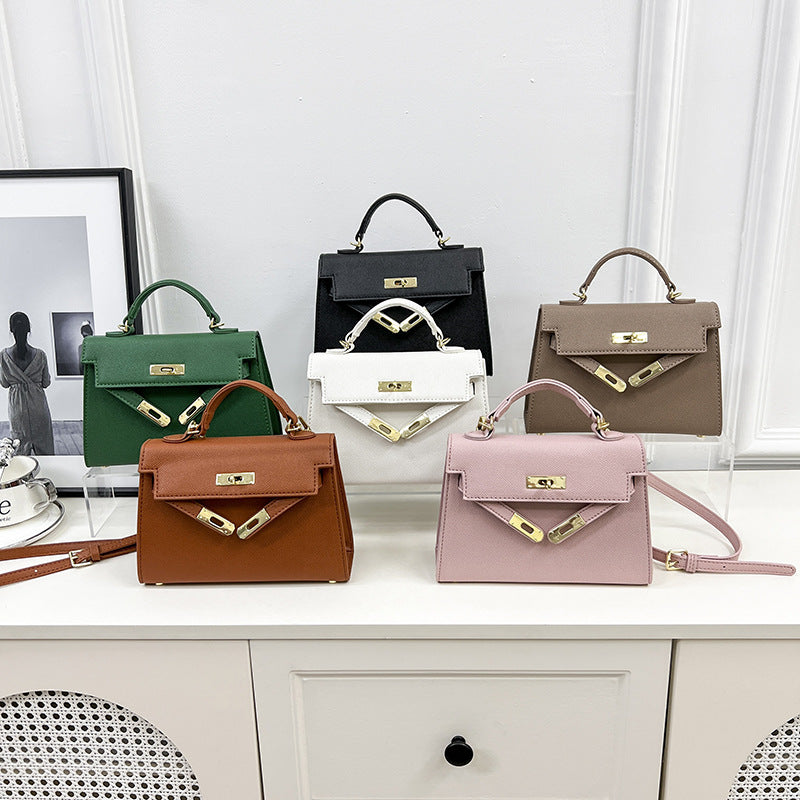 Fashionable Portable Kelly Bag Women&#039;s 2024 New High-end Western Style Shoulder Crossbody Bag Commuter All-match Small Square Bag