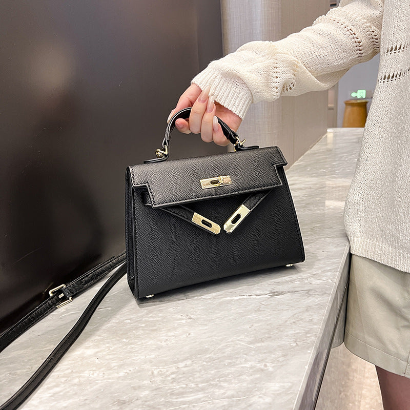 Fashionable Portable Kelly Bag Women&#039;s 2024 New High-end Western Style Shoulder Crossbody Bag Commuter All-match Small Square Bag