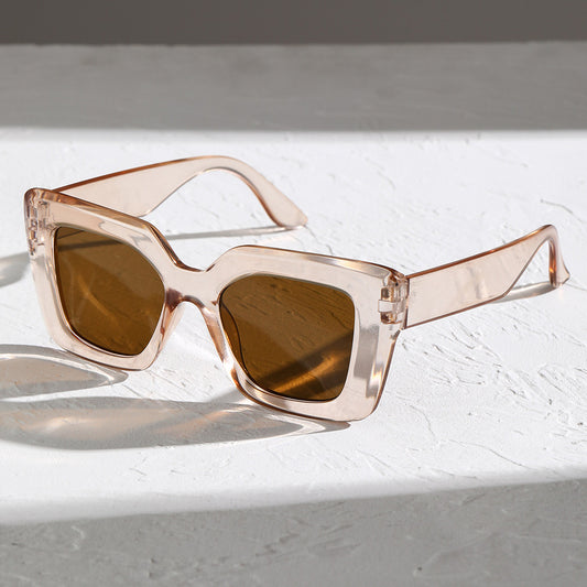 European And American Simple Large-frame Women&#039;s Sunglasses Ins Same Style All-match Jelly Color Fashion 2024 Sunglasses Street Shooting Cross-border