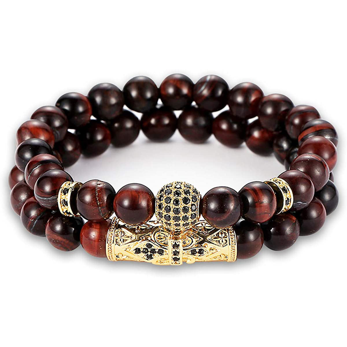 Cross-border Explosions Natural Stone Micro-inlaid Copper Bracelet Tiger Eye Zircon Bracelet Jewelry Factory Direct Sales